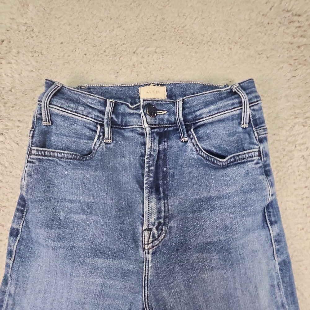 Mother The Hustler Ankle Flare Jeans Womens 25 Blue Fade Denim Made in USA - Picture 3 of 16